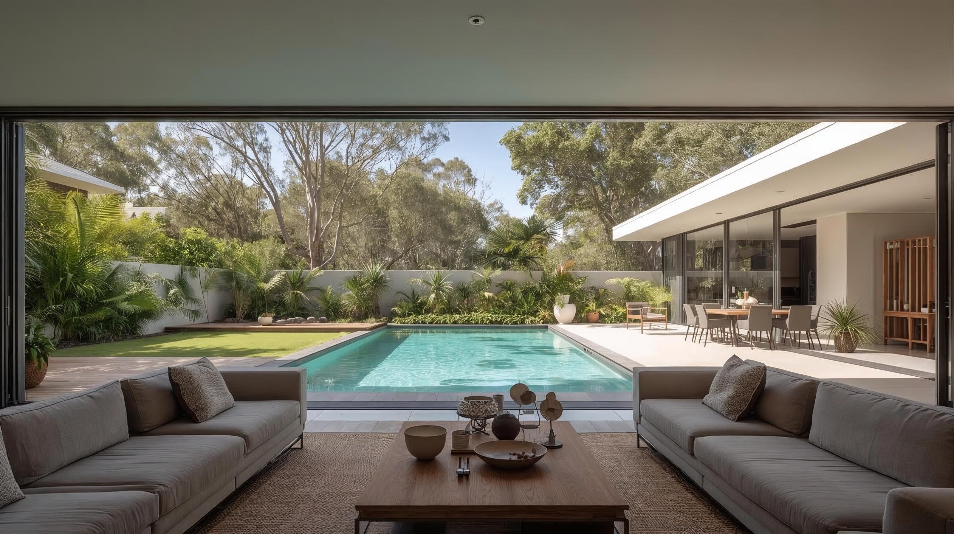Luxury outdoor pool and patio